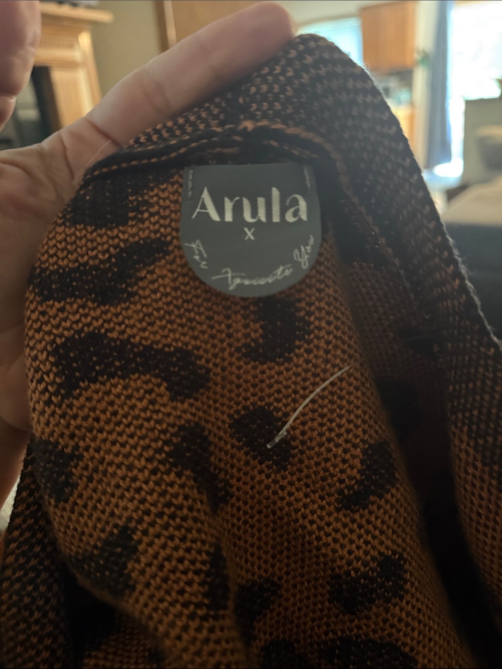 ARULA cheetah print long line open front plus size knit cardigan XL - Picture 2 of 5